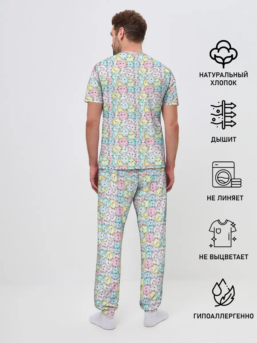 Мужская пижама с брюками / Kawaii night