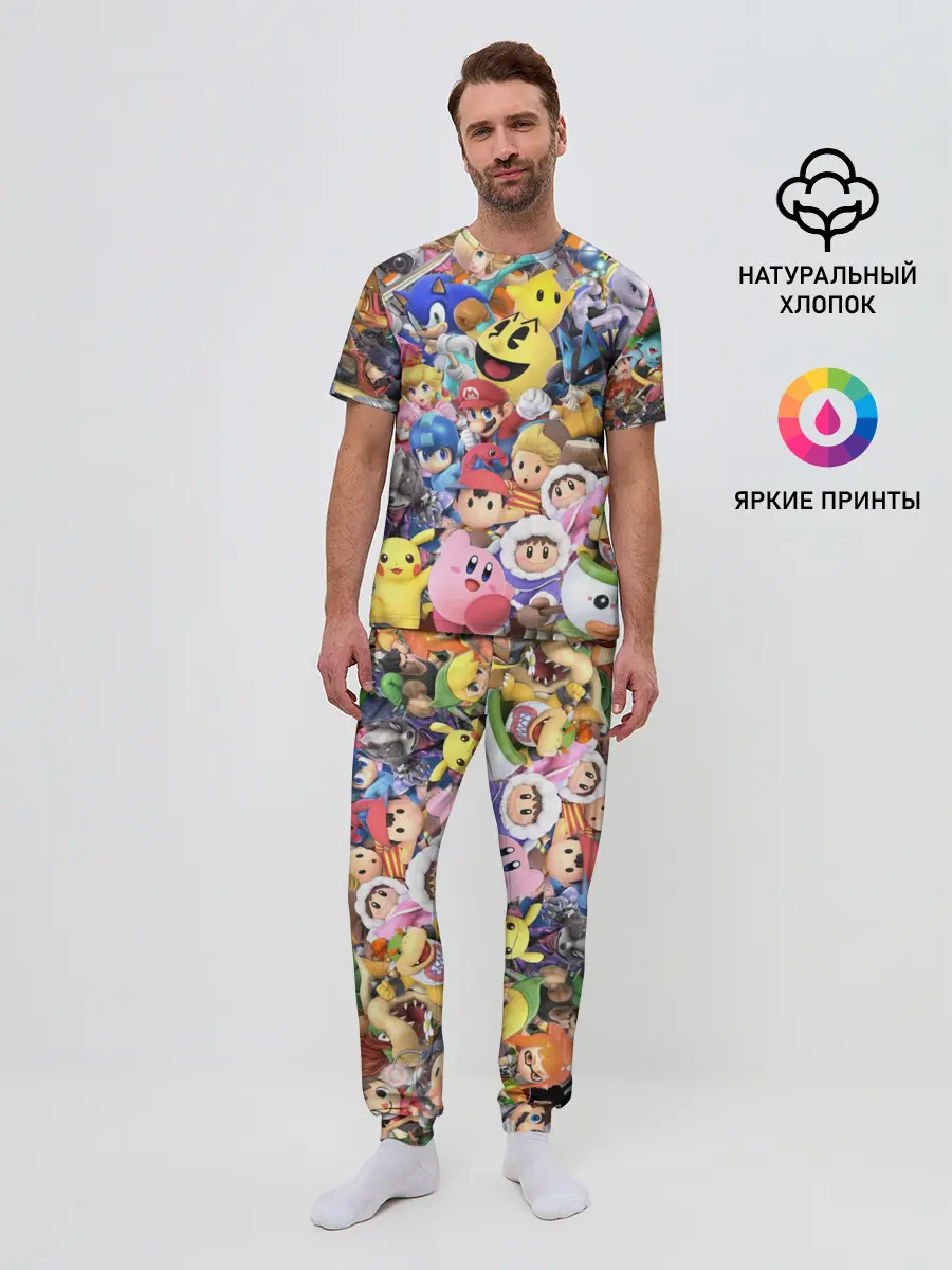 Мужская пижама с брюками / Super Smash Bros