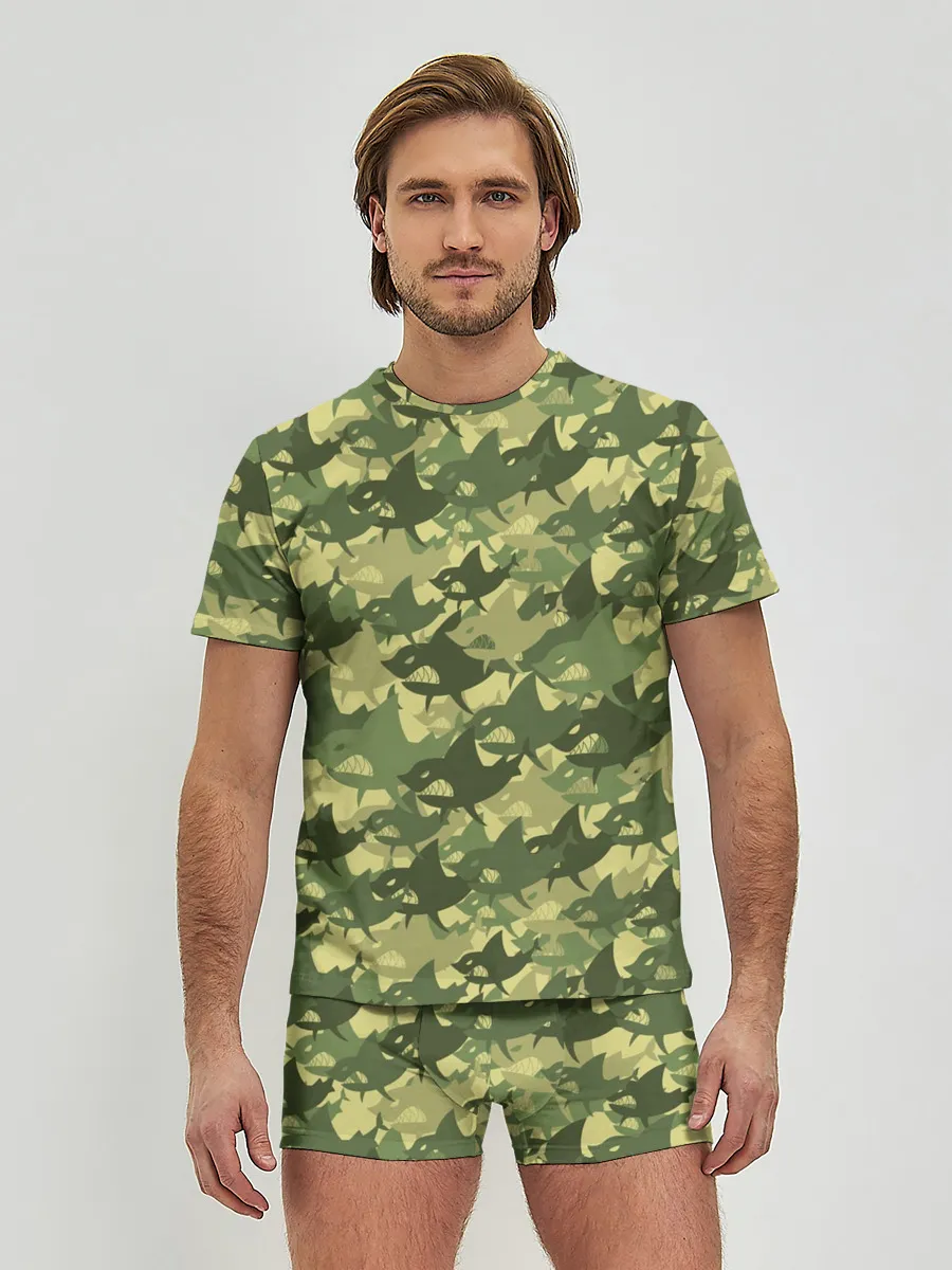 Мужские трусы с футболкой / Акулы