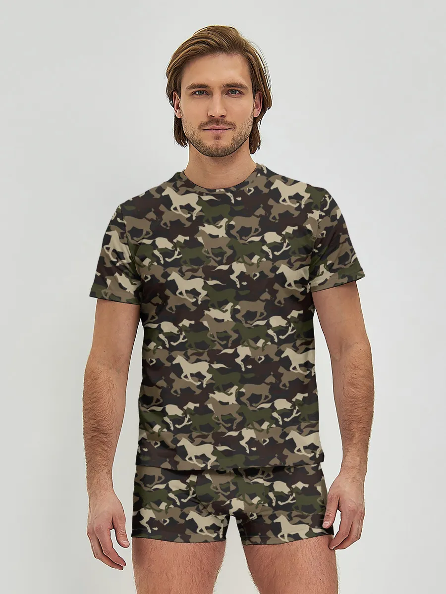 Мужские трусы с футболкой / Лошади