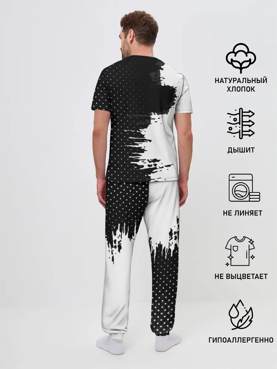 Мужская пижама с брюками / Juventus uniform black 2018