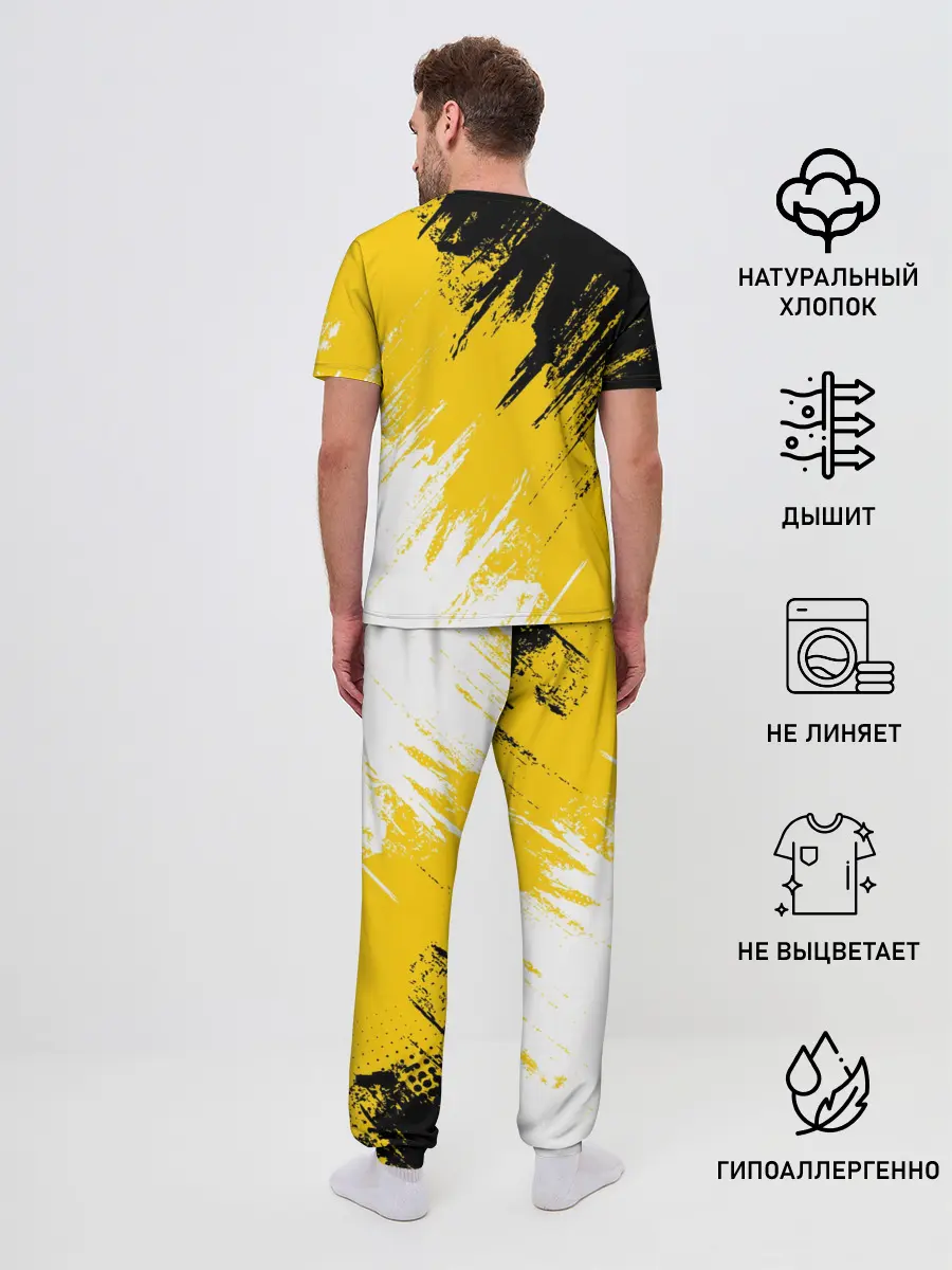 Мужская пижама с брюками / Имперский флаг и медведь