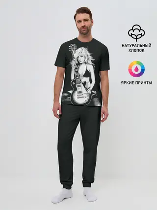 Мужская пижама с брюками / Девушка с гитарой