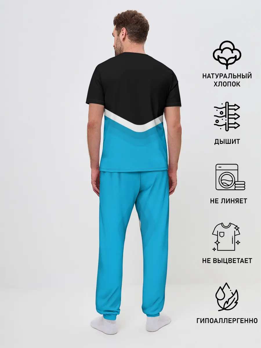 Мужская пижама с брюками / BMW Black & Blue