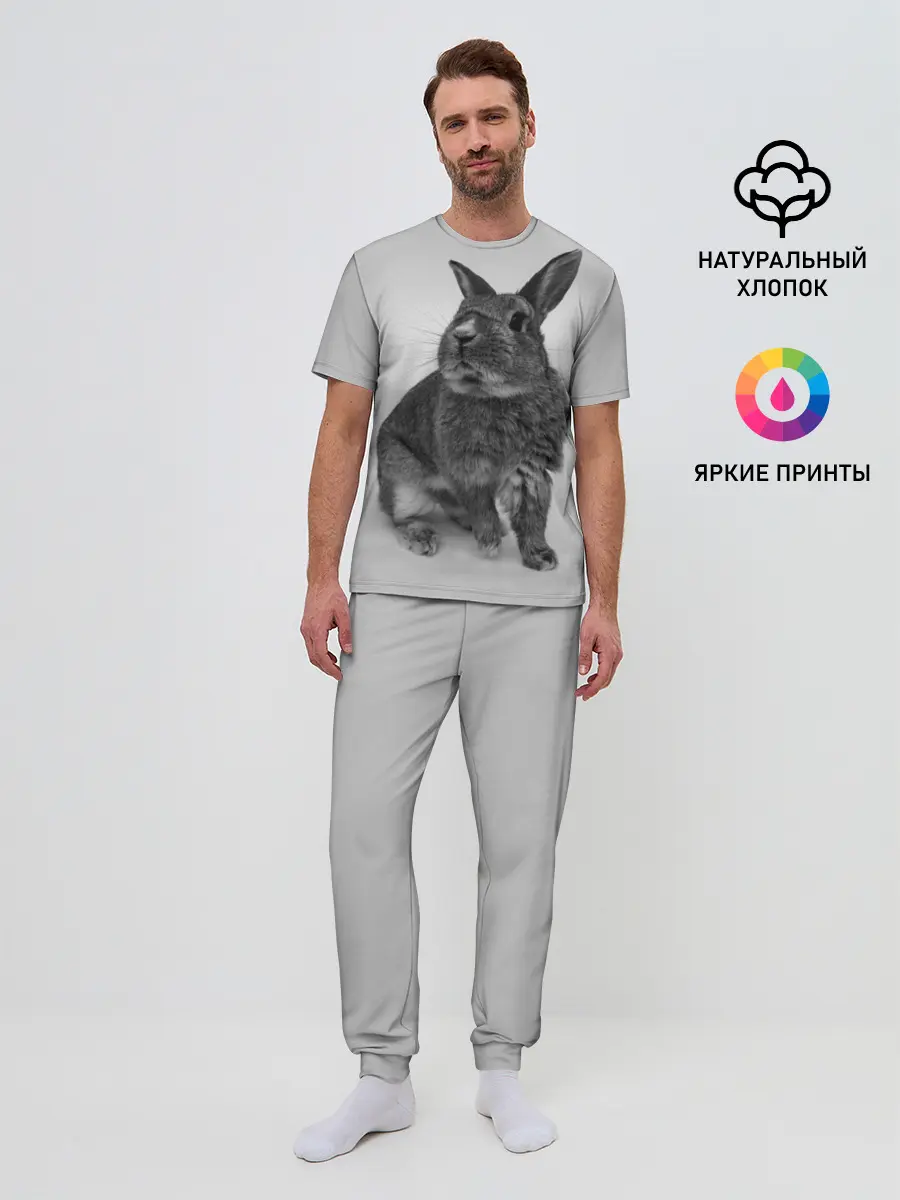Мужская пижама с брюками / Кролик