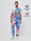 Мужская пижама с брюками / Акварельные разводы