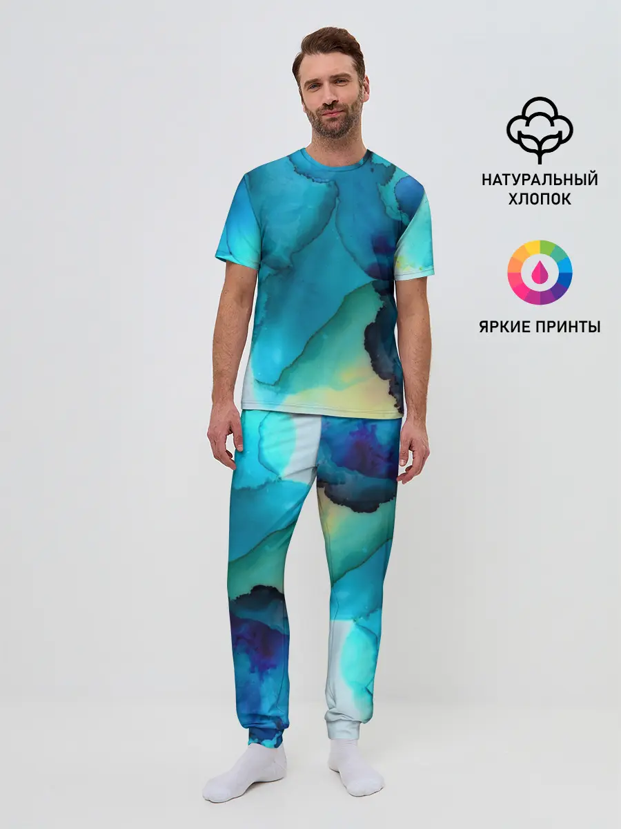 Мужская пижама с брюками / Акриловый