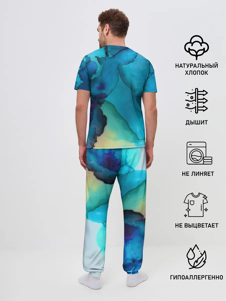 Мужская пижама с брюками / Акриловый