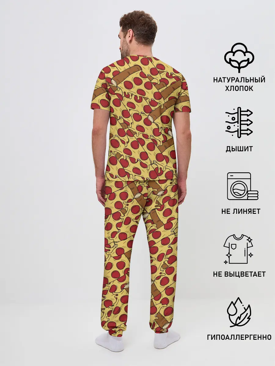 Мужская пижама с брюками / Pizza