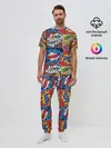 Мужская пижама с брюками / Pop art pattern