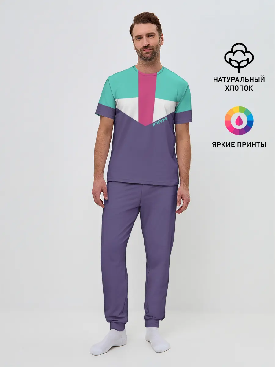 Мужская пижама с брюками / Стиль 90 х