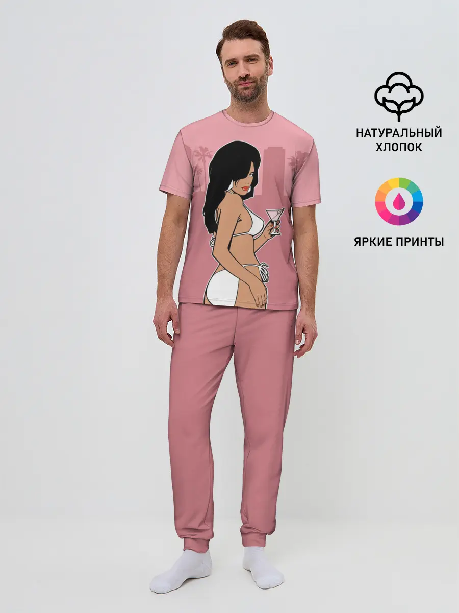 Мужская пижама с брюками / GTA VC - Девушка с мартини