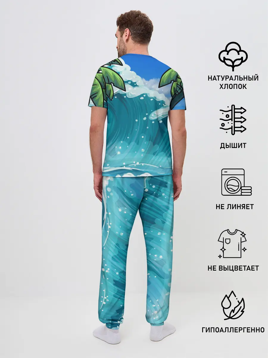 Мужская пижама с брюками / Сёрфинг на Пицце