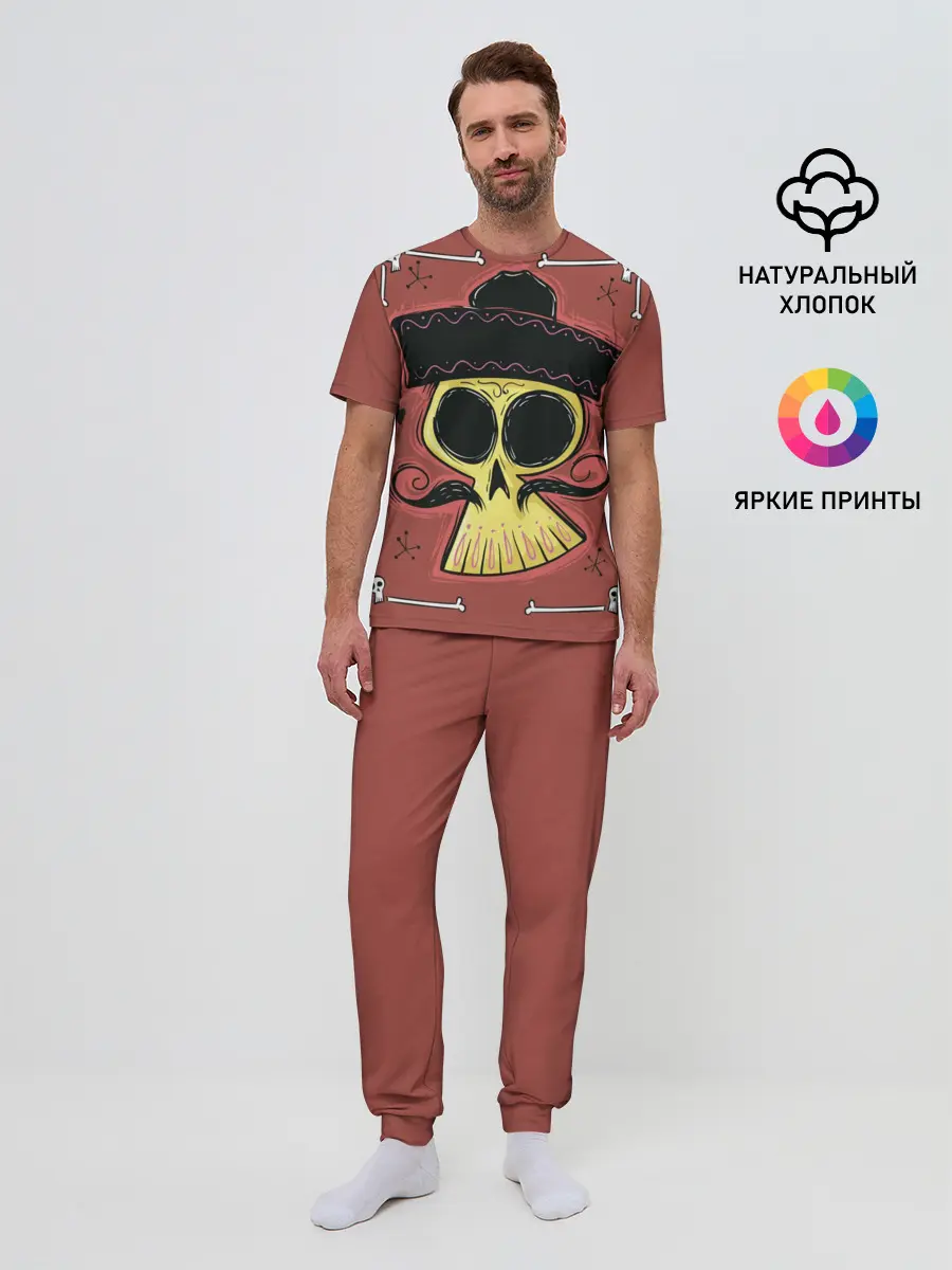 Мужская пижама с брюками / Dia de los Muertos