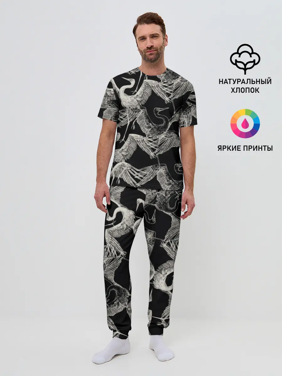 Мужская пижама с брюками / Белые Птицы