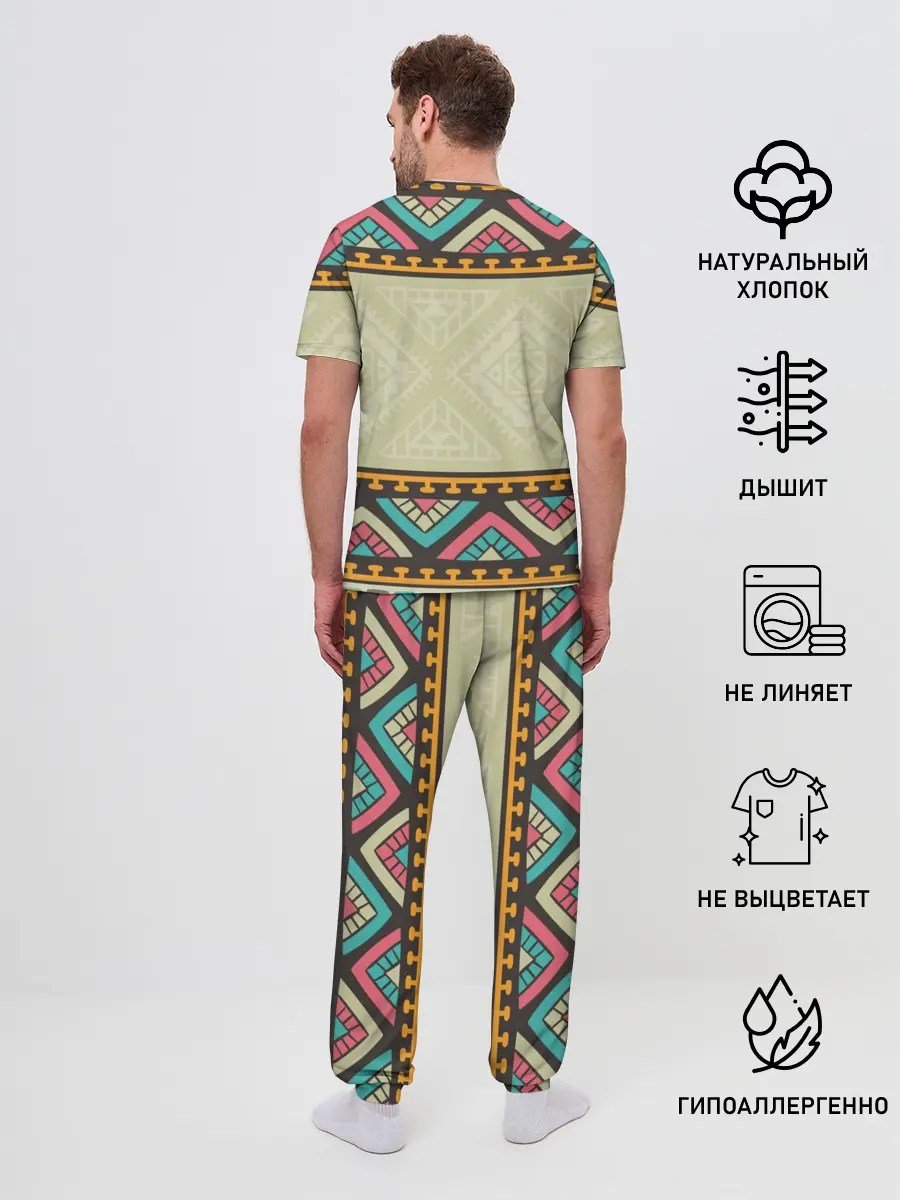 Мужская пижама с брюками / Кот 3