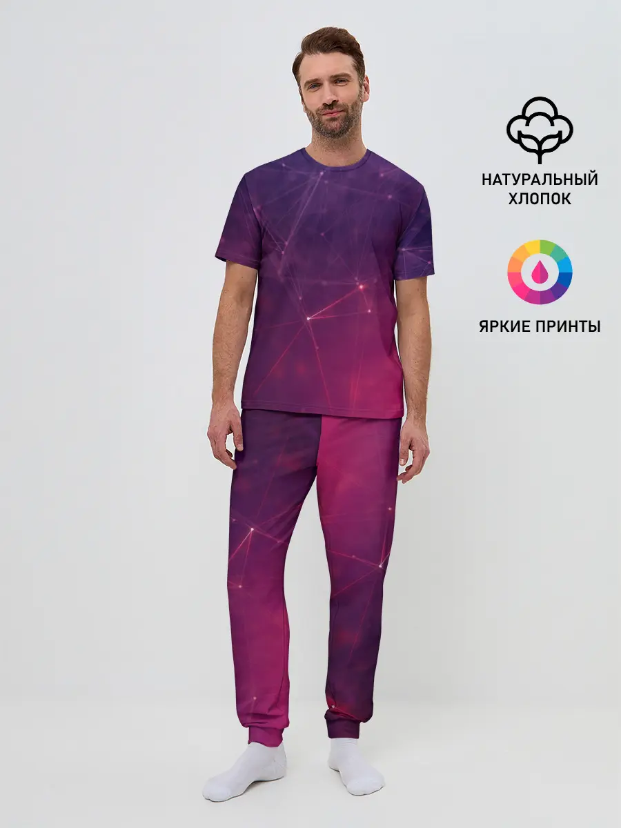 Мужская пижама с брюками / Космическая текстура