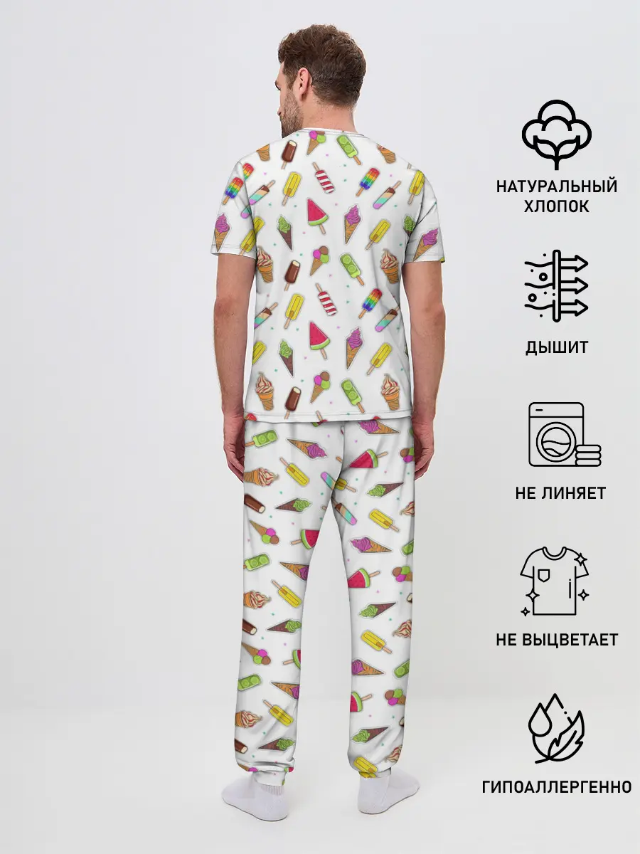 Мужская пижама с брюками / Летний MIX
