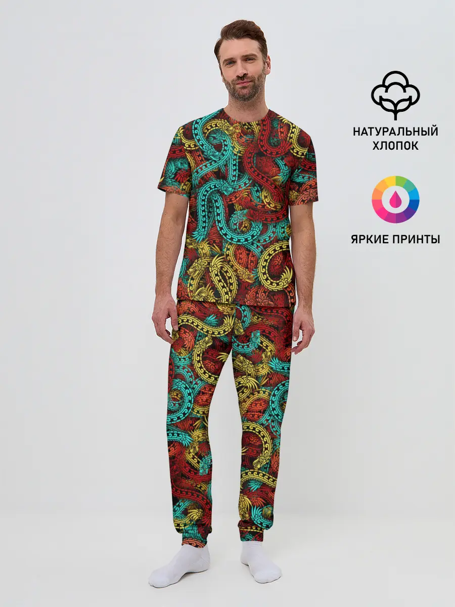 Мужская пижама с брюками / Кетцалькоатли