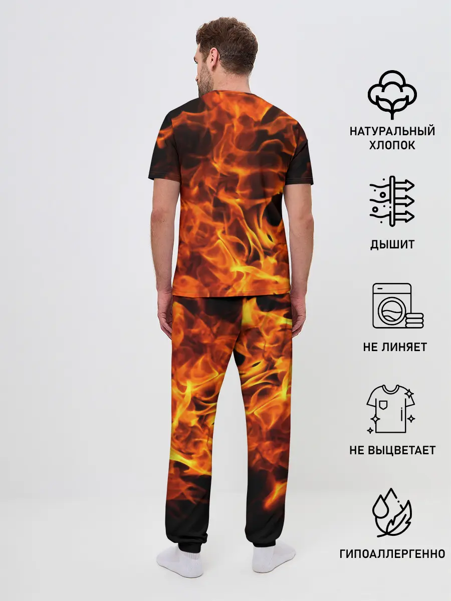 Мужская пижама с брюками / огонь