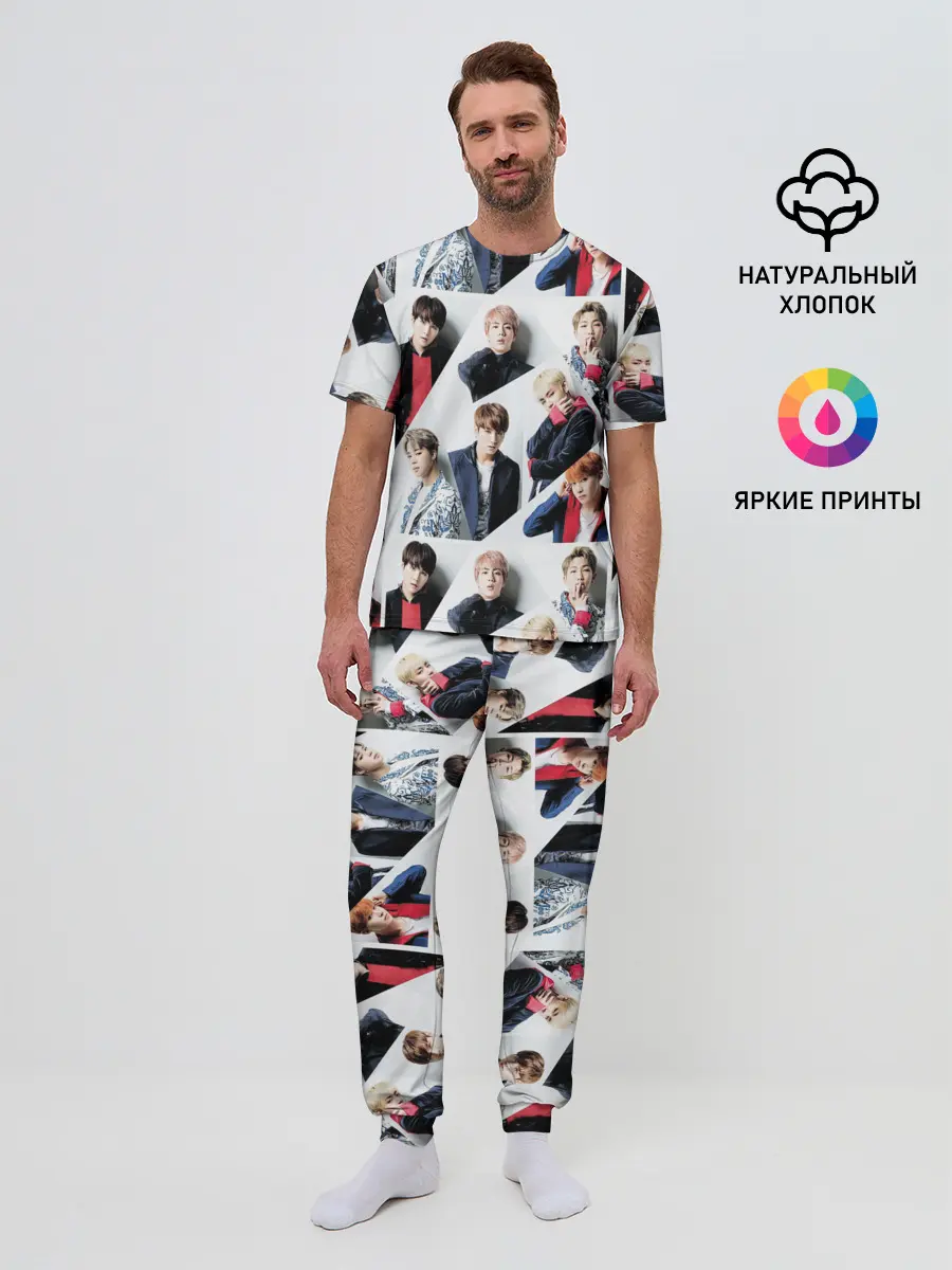 Мужская пижама с брюками / BTS COLLAGE