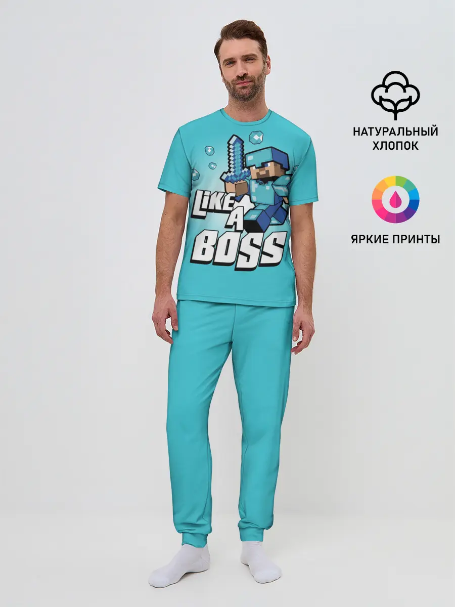 Мужская пижама с брюками / Майнкрафт