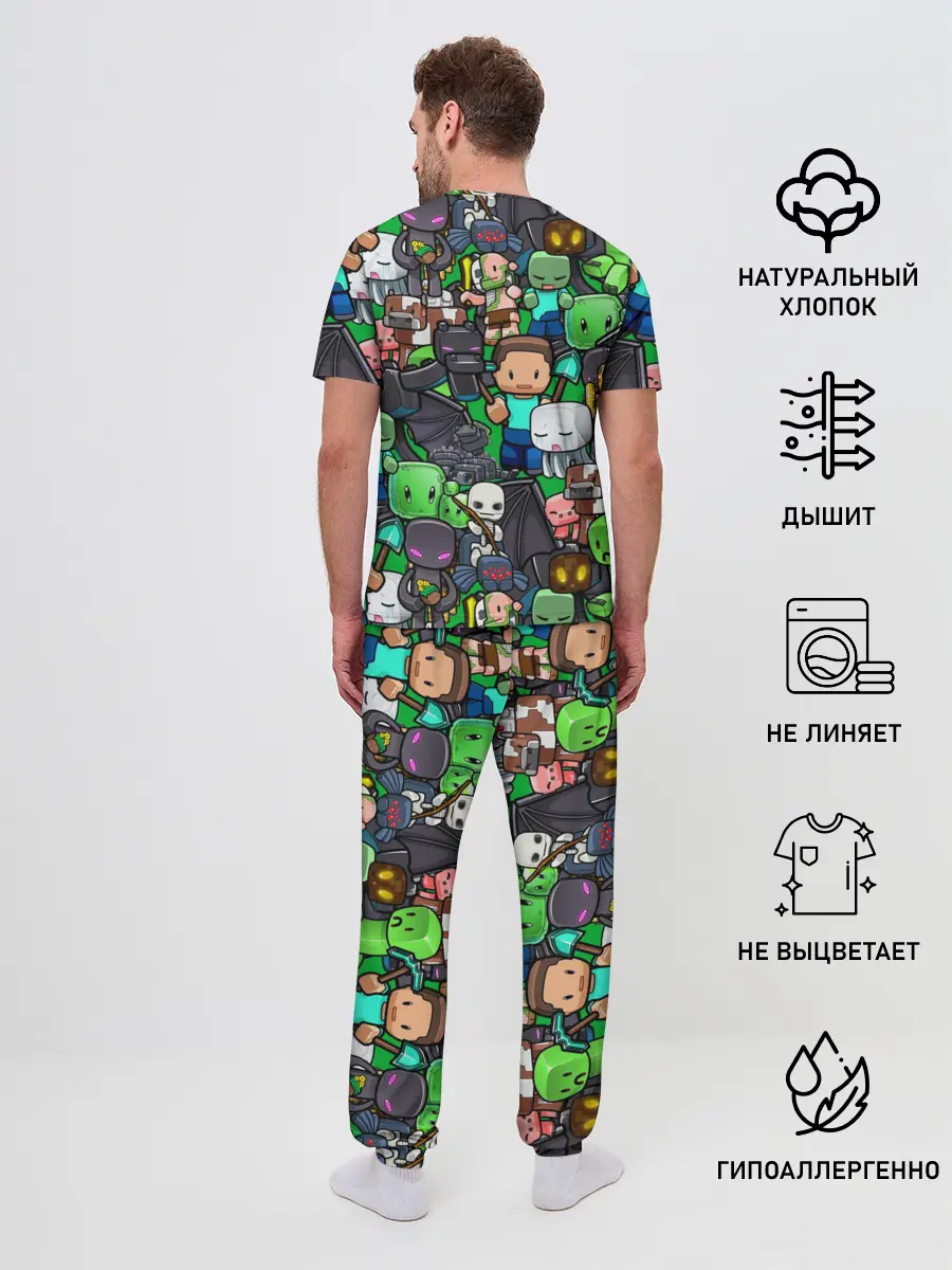 Мужская пижама с брюками / Майнкрафт