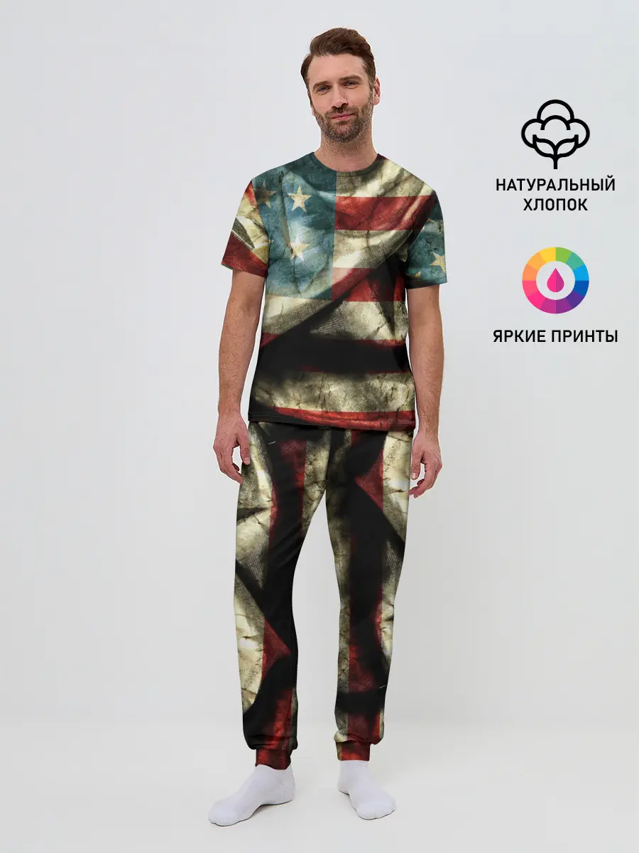 Мужская пижама с брюками / USA 3D