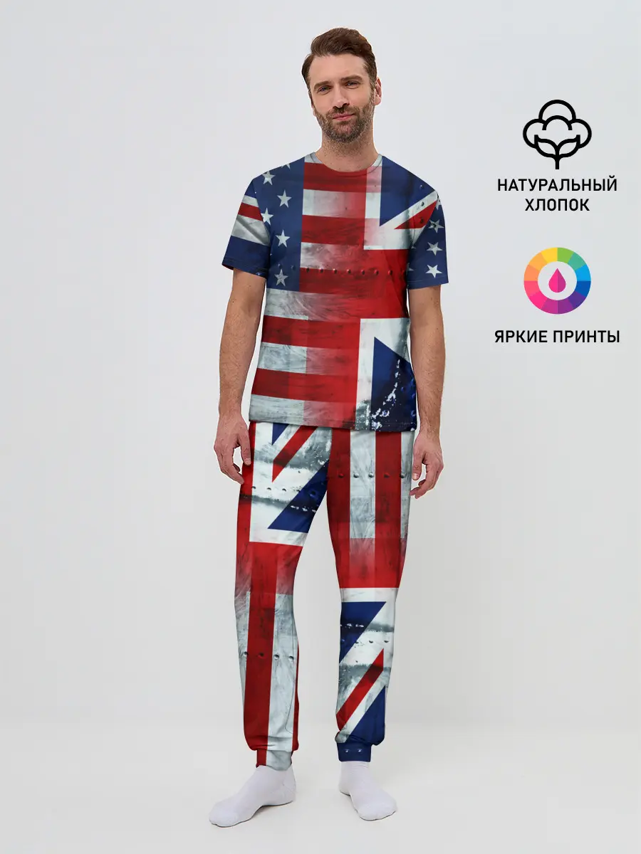 Мужская пижама с брюками / Англия&Америка