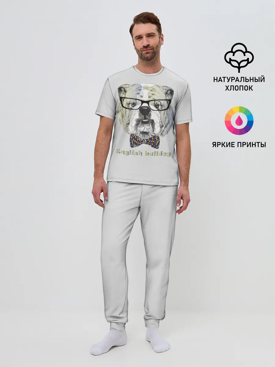 Мужская пижама с брюками / Английский бульдог