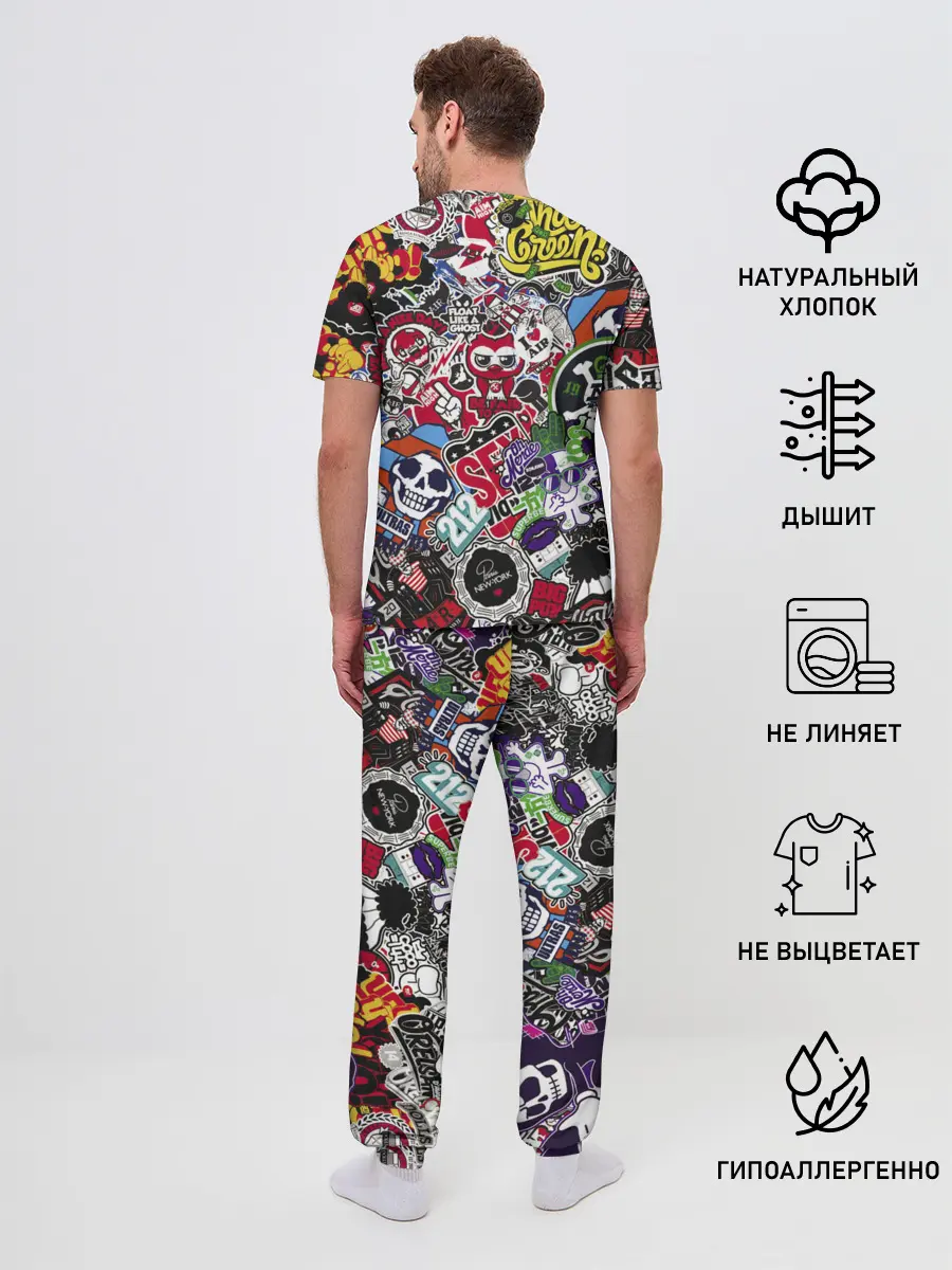 Мужская пижама с брюками / Stickerbombing New York
