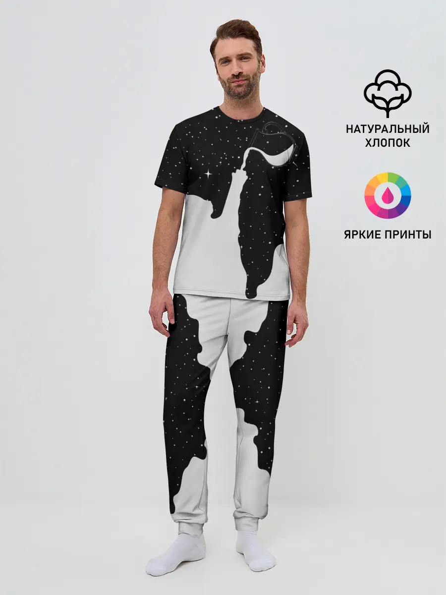 Мужская пижама с брюками / Космический Кот