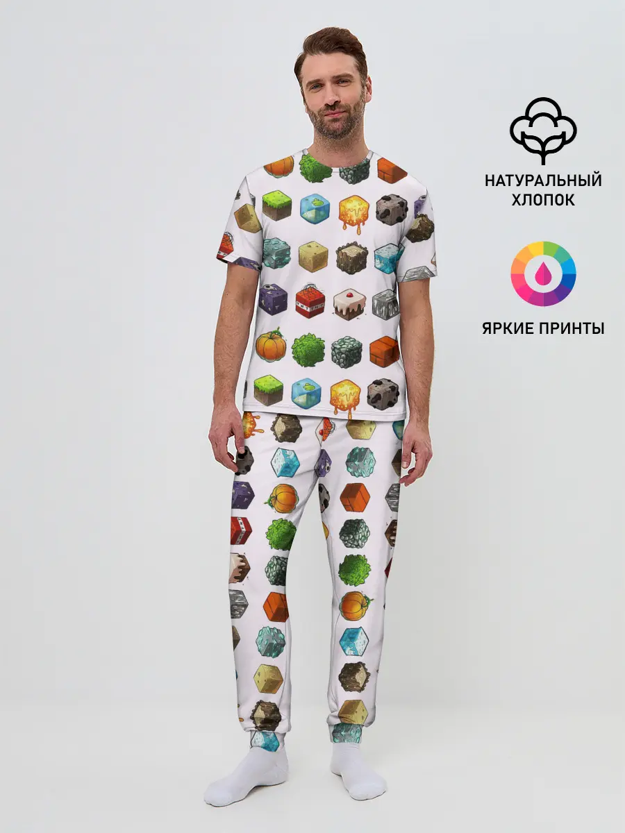 Мужская пижама с брюками / Minecraft