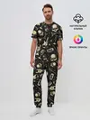 Мужская пижама с брюками / Гранж с черепами
