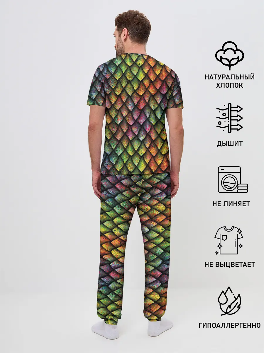 Мужская пижама с брюками / Чешуя дракона