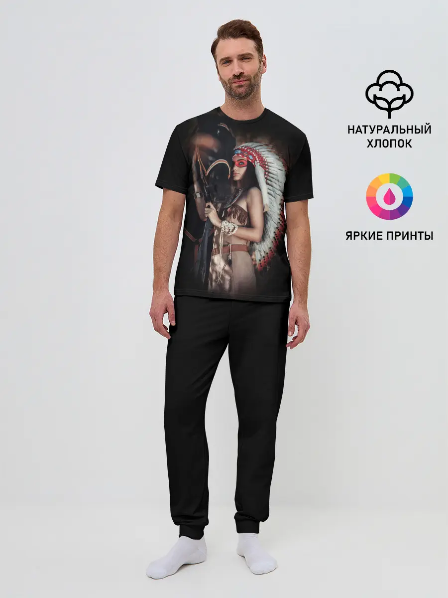 Мужская пижама с брюками / Девушка с лошадью