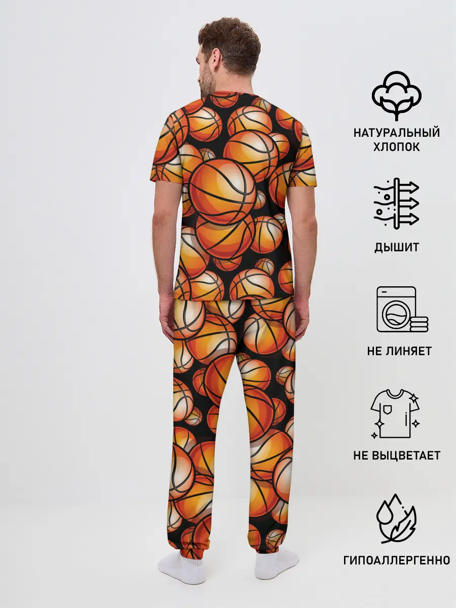 Мужская пижама с брюками / Баскетбольные мячи