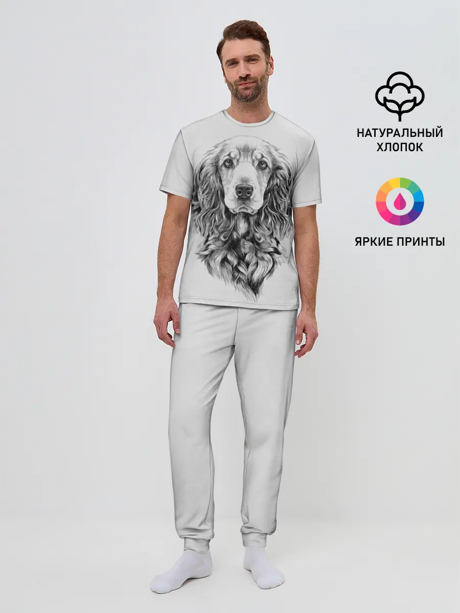 Мужская пижама с брюками / Кокер спаниель