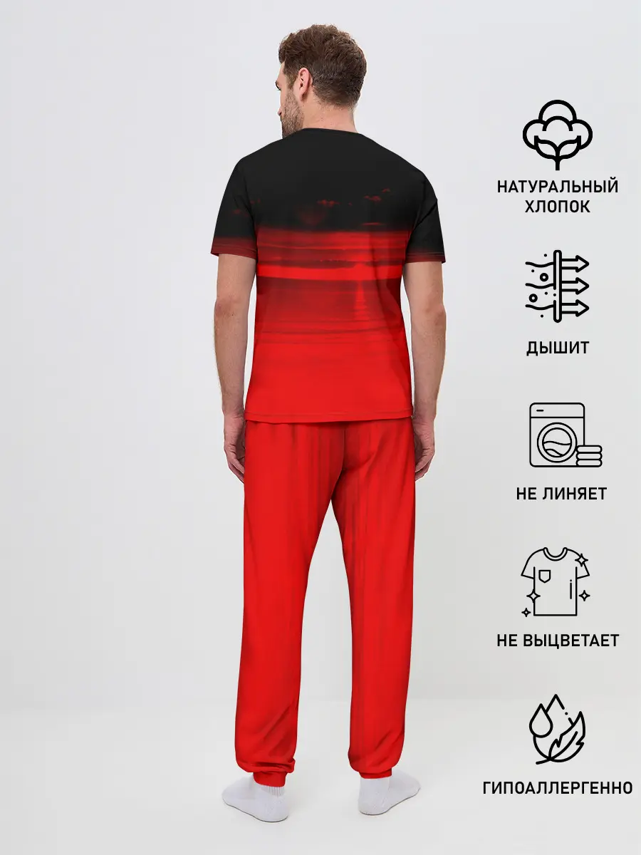 Мужская пижама с брюками / Красный океан