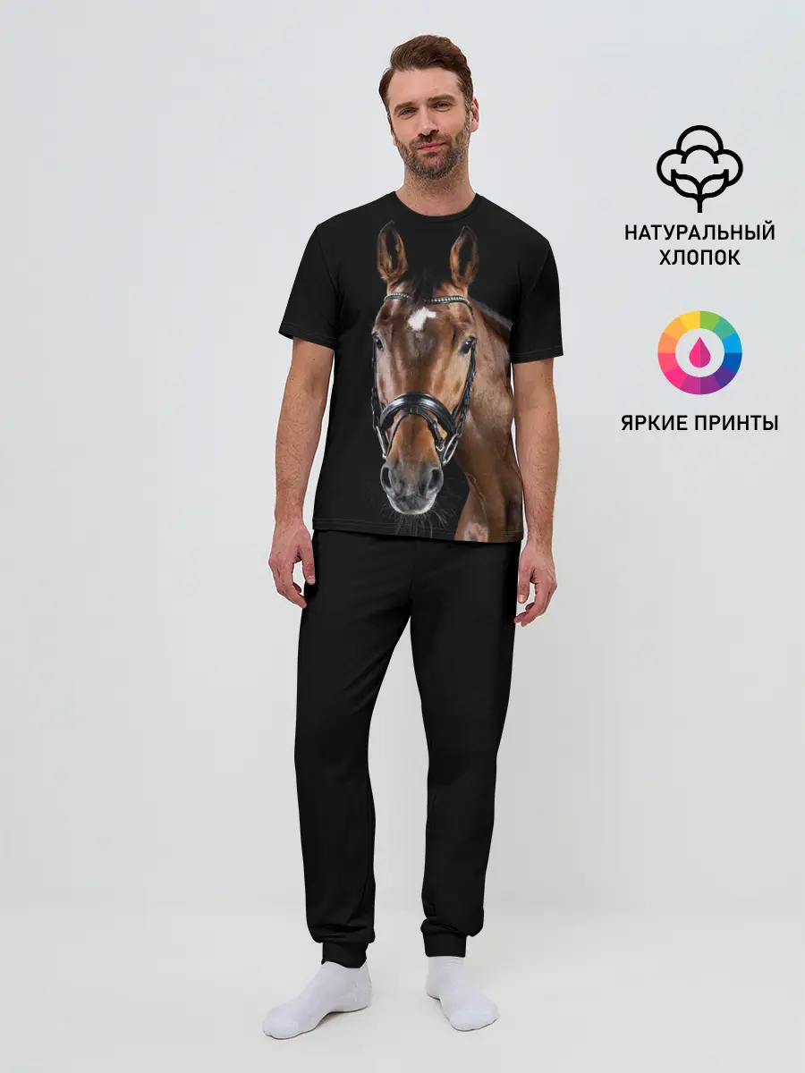 Мужская пижама с брюками / Гнедая лошадь