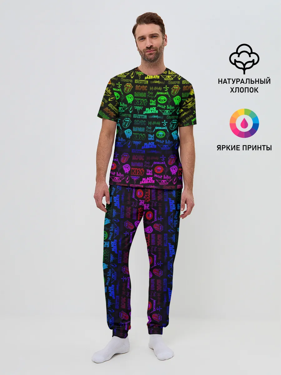 Мужская пижама с брюками / ЛОГОТИПЫ РОК ГРУППЫ