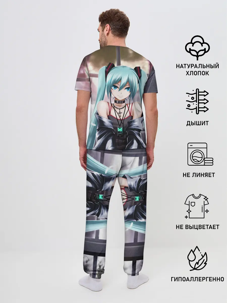 Мужская пижама с брюками / Мику Хацунэ