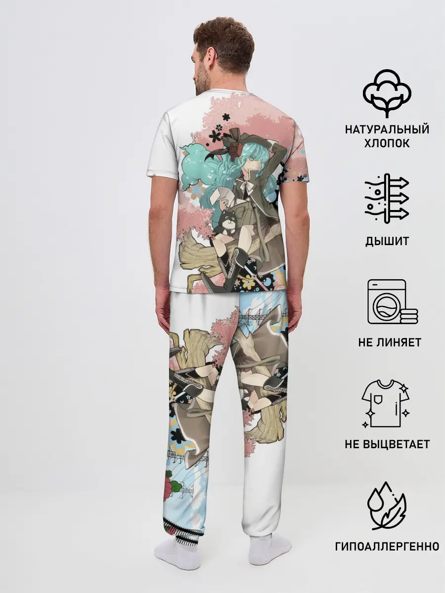 Мужская пижама с брюками / Мику Хацунэ