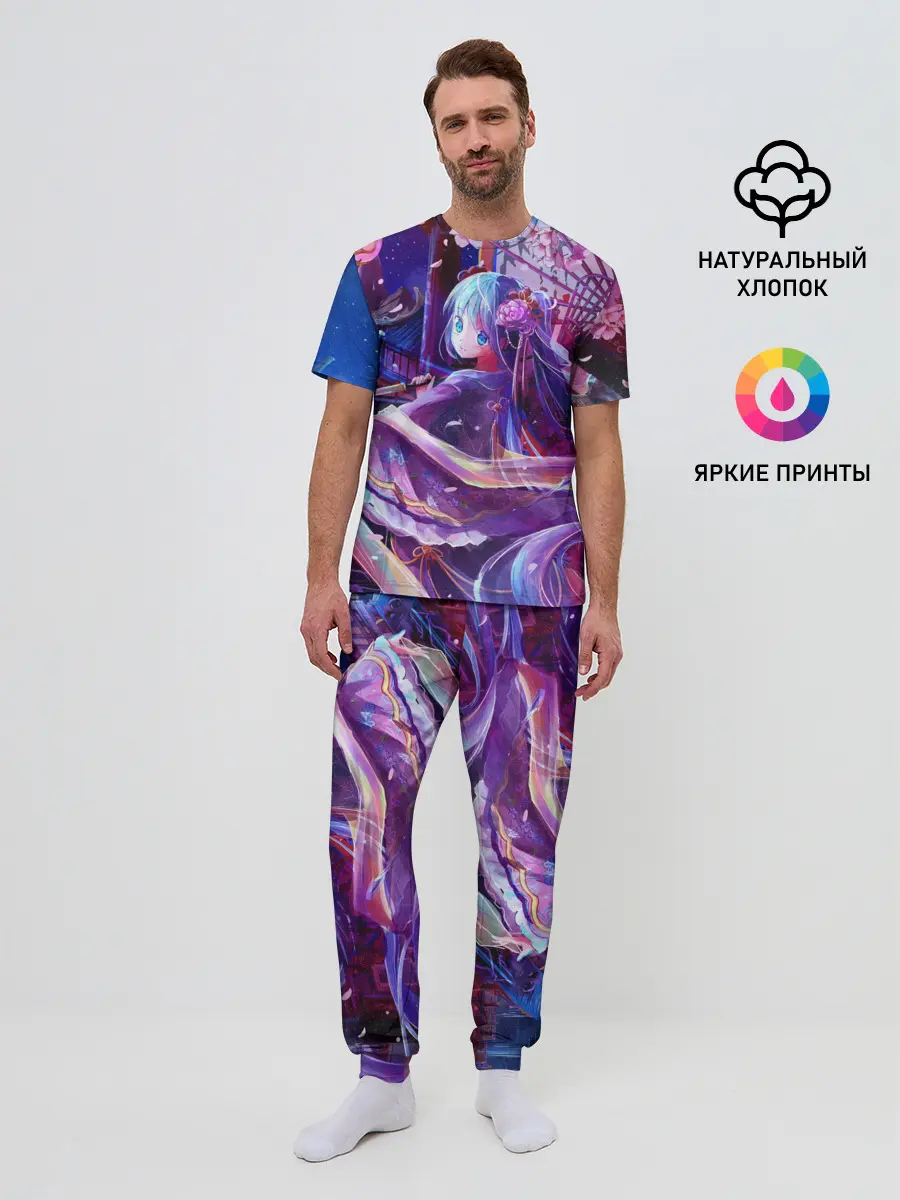 Мужская пижама с брюками / Волшебная Хацуне Мику