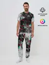 Мужская пижама с брюками / White flame glitch