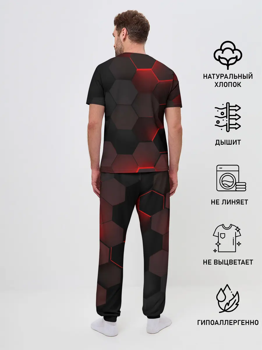 Мужская пижама с брюками / 3D плиты