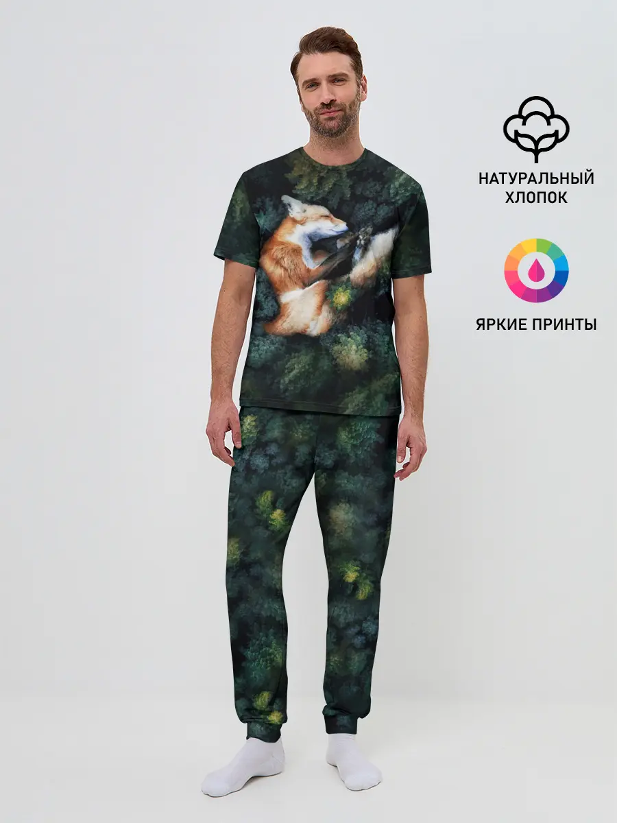 Мужская пижама с брюками / Лисичка в Лесу