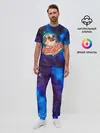 Мужская пижама с брюками / Мопс Космонавт