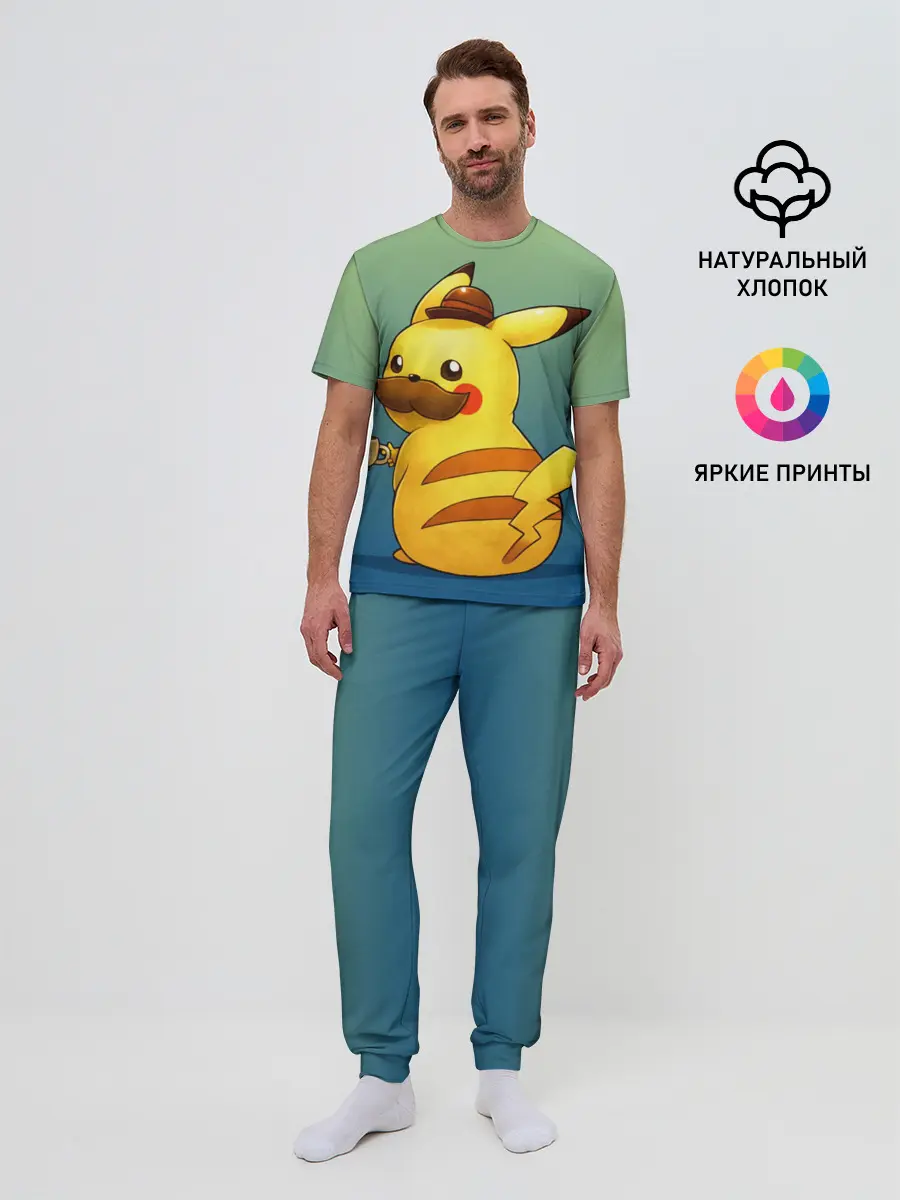 Мужская пижама с брюками / Детектив Пикачу
