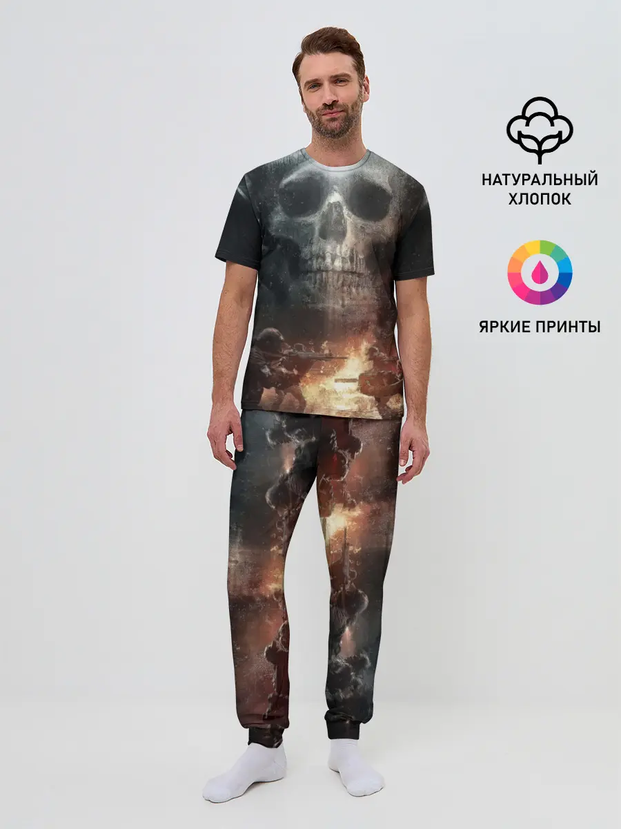 Мужская пижама с брюками / Battlefield Череп